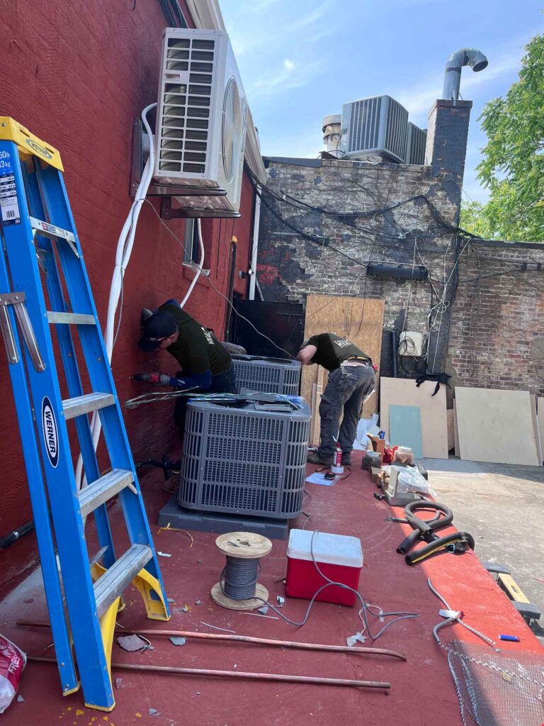 storefront furnace and AC combo installation in Queens NY