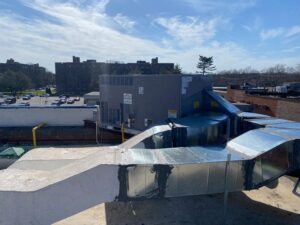 rooftop HVAC system installation on factory building in Bronx NY